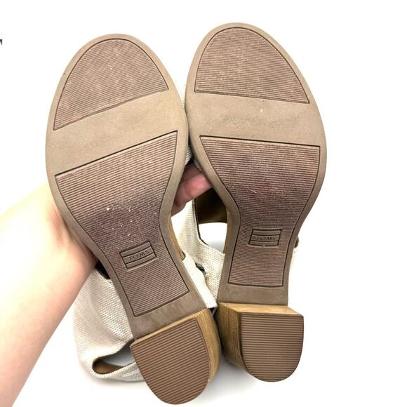 Toms Majorca Cutout Heeled Sandal Natural Yarn Dye Size 10 - Picture 11 of 14